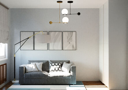 Фото № 3: Дизайн-проект двухкомнатной квартиры 55.8  м² Современный стиль для ЖК Оранж парк