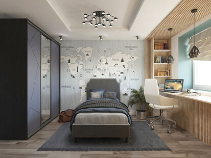 Фото № 1: Дизайн-проект трехкомнатной квартиры 78.19  м² Современный стиль для ЖК Московский