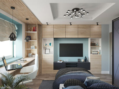 Фото № 4: Дизайн-проект трехкомнатной квартиры 78.19  м² Современный стиль для ЖК Московский