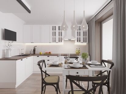 Фото № 2: Дизайн-проект трехкомнатной квартиры 89.2  м² Скандинавский стиль для ЖК Московский