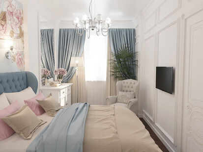 Фото № 1: Дизайн-проект двухкомнатной квартиры 41.5  м² Стиль Современная классика для ЖК Одинцово