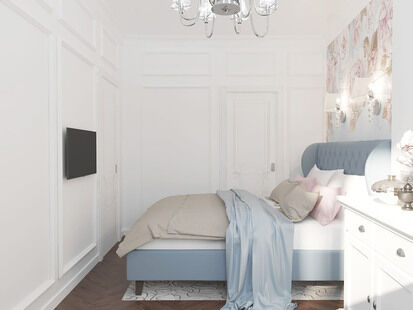 Фото № 6: Дизайн-проект двухкомнатной квартиры 41.5  м² Стиль Современная классика для ЖК Одинцово