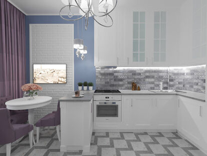 Фото № 5: Дизайн-проект двухкомнатной квартиры 41.5  м² Стиль Современная классика для ЖК Одинцово