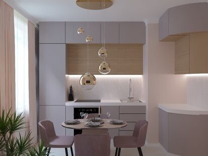 Фото № 6: Дизайн-проект двухкомнатной квартиры 52.21  м² Стиль Контемпорари для ЖК Московский