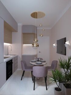 Фото № 2: Дизайн-проект двухкомнатной квартиры 52.21  м² Стиль Контемпорари для ЖК Московский