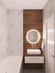 Фото № 3: Дизайн-проект двухкомнатной квартиры 52.21  м² Стиль Контемпорари для ЖК Московский