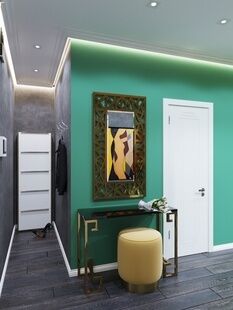 Фото № 3: Дизайн-проект двухкомнатной квартиры 60.3  м² Стиль Фьюжн для ЖК Гагарина 23а