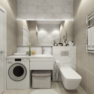 Фото № 3: Дизайн-проект трехкомнатной квартиры 64.84  м² стиль Модернизм для ЖК Савеловский Сити