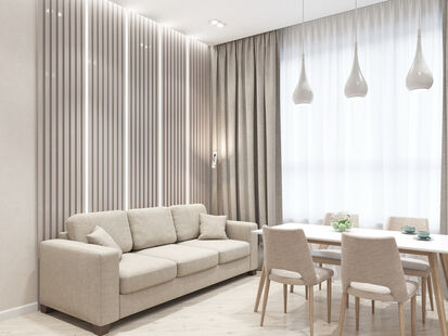 Фото № 6: Дизайн-проект трехкомнатной квартиры 92.26  м² стиль Модернизм для ЖК Сердце столицы