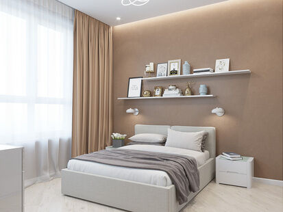 Фото № 5: Дизайн-проект трехкомнатной квартиры 92.26  м² стиль Модернизм для ЖК Сердце столицы