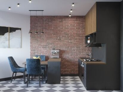 Фото № 5: Дизайн-проект однокомнатной квартиры 50.14  м² Стиль Лофт для ЖК Зеленые Аллеи