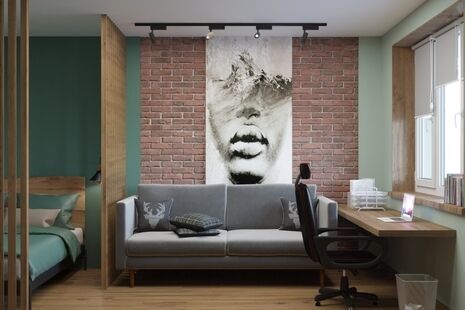 Фото № 2: Дизайн-проект однокомнатной квартиры 50.14  м² Стиль Лофт для ЖК Зеленые Аллеи