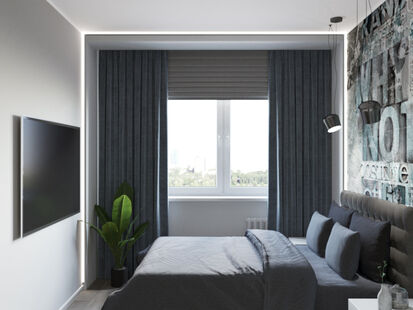 Фото № 3: Дизайн-проект трехкомнатной квартиры 58.33  м² Стиль Контемпорари для ЖК Московский