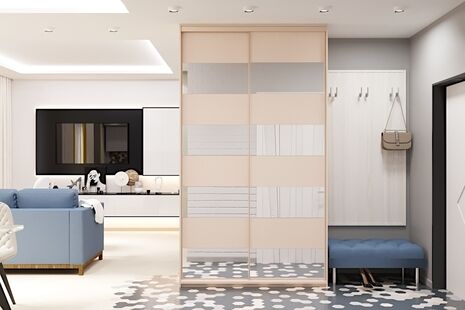 Фото № 3: Дизайн-проект квартиры-студии 47.38  м² Стиль Фьюжн для ЖК Селигер Сити