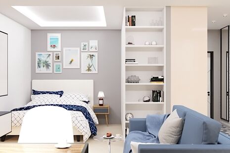 Фото № 4: Дизайн-проект квартиры-студии 47.38  м² Стиль Фьюжн для ЖК Селигер Сити