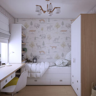 Фото № 2: Дизайн-проект однокомнатной квартиры 52.07  м² Скандинавский стиль для ЖК Московский