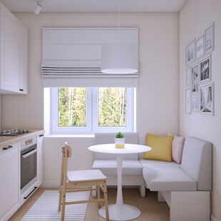 Фото № 6: Дизайн-проект однокомнатной квартиры 52.07  м² Скандинавский стиль для ЖК Московский