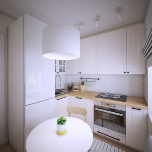 Фото № 3: Дизайн-проект однокомнатной квартиры 52.07  м² Скандинавский стиль для ЖК Московский