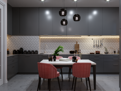 Фото № 1: Дизайн-проект четырехкомнатной квартиры 106.9  м² Стиль Эклектика для ЖК Грин Парк