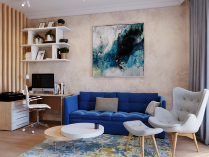 Фото № 6: Дизайн-проект четырехкомнатной квартиры 106.9  м² Стиль Эклектика для ЖК Грин Парк