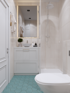 Фото № 2: Дизайн-проект четырехкомнатной квартиры 106.9  м² Стиль Эклектика для ЖК Грин Парк