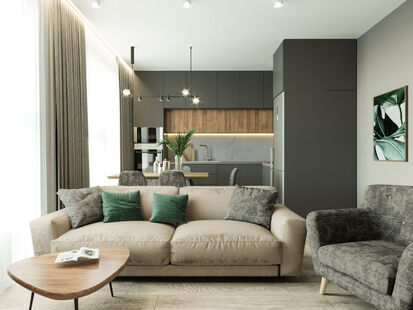 Фото № 1: Дизайн-проект трехкомнатной квартиры 73.3  м² Скандинавский стиль для ЖК Энтузиасты