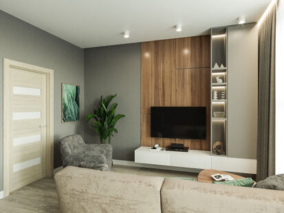 Фото № 6: Дизайн-проект трехкомнатной квартиры 73.3  м² Скандинавский стиль для ЖК Энтузиасты