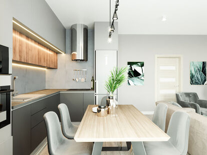 Фото № 2: Дизайн-проект трехкомнатной квартиры 73.3  м² Скандинавский стиль для ЖК Энтузиасты