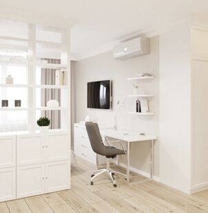 Фото № 3: Дизайн-проект двухкомнатной квартиры 40.02  м² Стиль Контемпорари для ЖК Московский