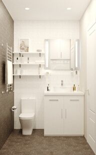 Фото № 4: Дизайн-проект двухкомнатной квартиры 40.02  м² Стиль Контемпорари для ЖК Московский