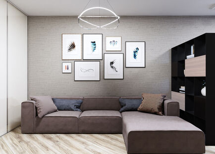 Фото № 2: Дизайн-проект двухкомнатной квартиры 74.22  м² стиль Модернизм для ЖК Первый