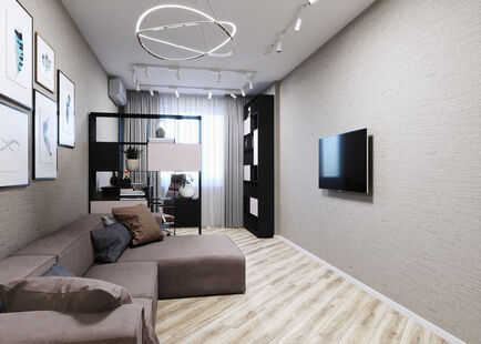 Фото № 3: Дизайн-проект двухкомнатной квартиры 74.22  м² стиль Модернизм для ЖК Первый