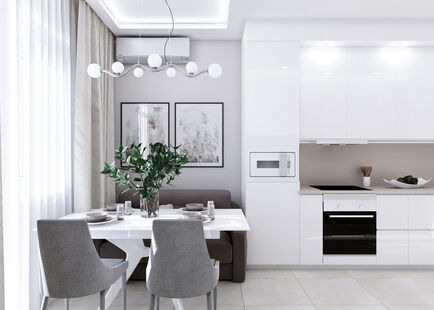 Фото № 6: Дизайн-проект двухкомнатной квартиры 74.22  м² стиль Модернизм для ЖК Первый