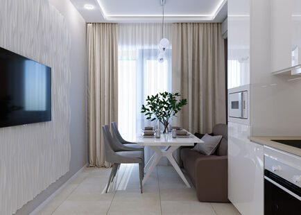 Фото № 5: Дизайн-проект двухкомнатной квартиры 74.22  м² стиль Модернизм для ЖК Первый