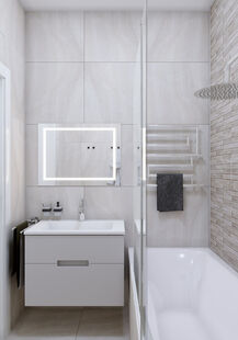 Фото № 4: Дизайн-проект двухкомнатной квартиры 74.22  м² стиль Модернизм для ЖК Первый