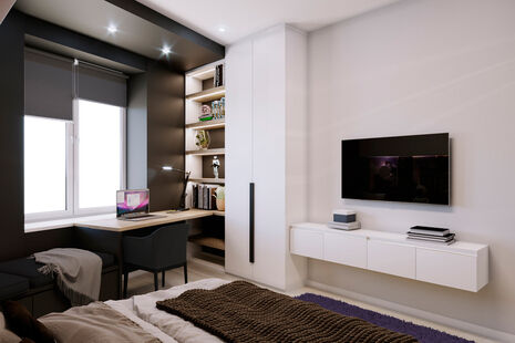 Фото № 1: Дизайн-проект трехкомнатной квартиры 72.28  м² Современный стиль для ЖК Опалиха