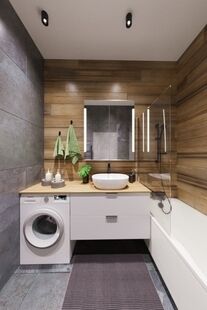 Фото № 3: Дизайн-проект трехкомнатной квартиры 66.1  м² Стиль Лофт для ЖК А101