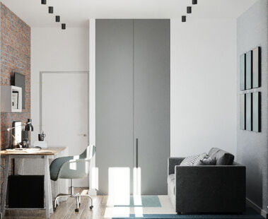 Фото № 2: Дизайн-проект трехкомнатной квартиры 66.1  м² Стиль Лофт для ЖК А101