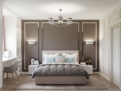 Фото № 1: Дизайн-проект двухкомнатной квартиры 60.87  м² Стиль Современная классика для ЖК Московский