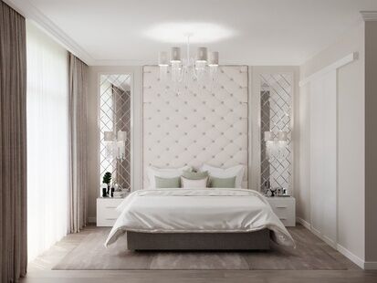 Фото № 6: Дизайн-проект двухкомнатной квартиры 60.87  м² Стиль Современная классика для ЖК Московский