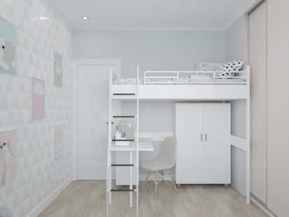 Фото № 6: Дизайн-проект трехкомнатной квартиры 55.5  м² стиль Модернизм для ЖК Московский