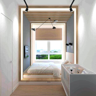 Фото № 6: Дизайн-проект четырехкомнатной квартиры 67.4  м² Современный стиль для ЖК Сердце столицы