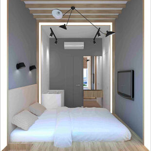 Фото № 3: Дизайн-проект четырехкомнатной квартиры 67.4  м² Современный стиль для ЖК Сердце столицы