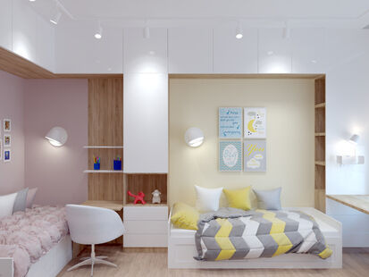 Фото № 4: Дизайн-проект четырехкомнатной квартиры 67.4  м² Современный стиль для ЖК Сердце столицы