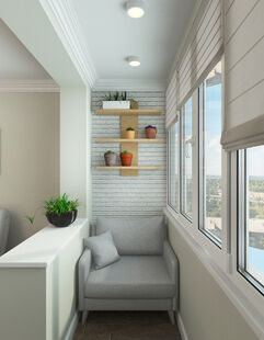 Фото № 4: Дизайн-проект зала 20.45  м² Современный стиль для ЖК Московский