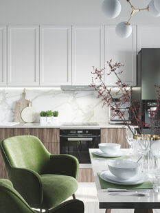 Фото № 3: Дизайн-проект двухкомнатной квартиры 75.9  м² стиль Модернизм для ЖК Дом у воды