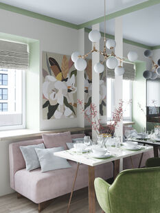 Фото № 6: Дизайн-проект двухкомнатной квартиры 75.9  м² стиль Модернизм для ЖК Дом у воды