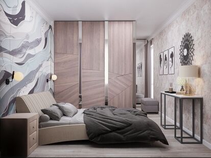 Фото № 2: Дизайн-проект трехкомнатной квартиры 76.7  м² Стиль Эклектика для ЖК Московский