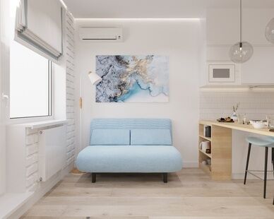 Фото № 4: Дизайн-проект квартиры-студии 30.7  м² Скандинавский стиль для ЖК Новокосино - 2