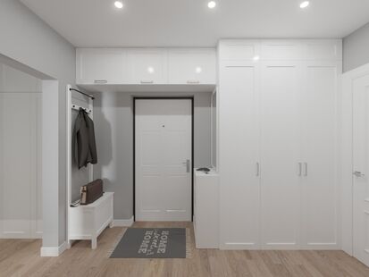 Фото № 3: Дизайн-проект двухкомнатной квартиры 53.51  м² Скандинавский стиль для ЖК Московский